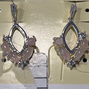 3/$18 New Dainty Dangle Silver/Pink Pierced Earrings
